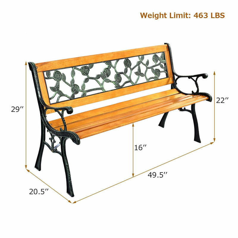 49 1/2 Inch Patio Park Garden Porch Chair Bench - Relaxacare