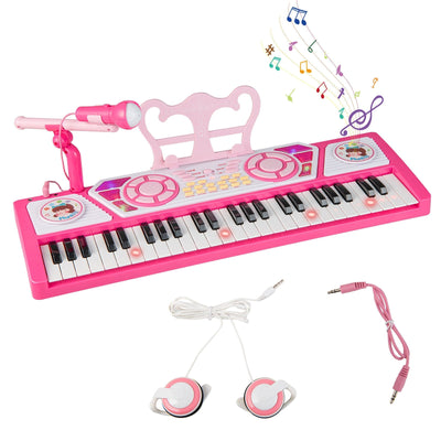 49 Keys Kids Piano Keyboard for Kids 3+-Pink - Relaxacare
