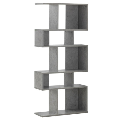 5 Cubes Ladder Shelf Corner Bookshelf Display Rack Bookcase-Gray - Relaxacare