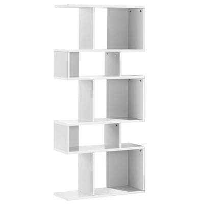 5 Cubes Ladder Shelf Corner Bookshelf Display Rack Bookcase-White - Relaxacare
