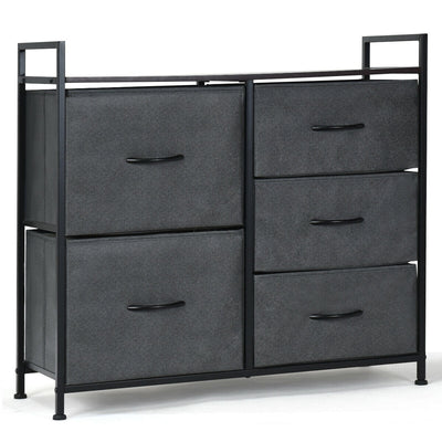 5 Dorm Room Unit Side Drawers Storage-Dark Gray - Relaxacare