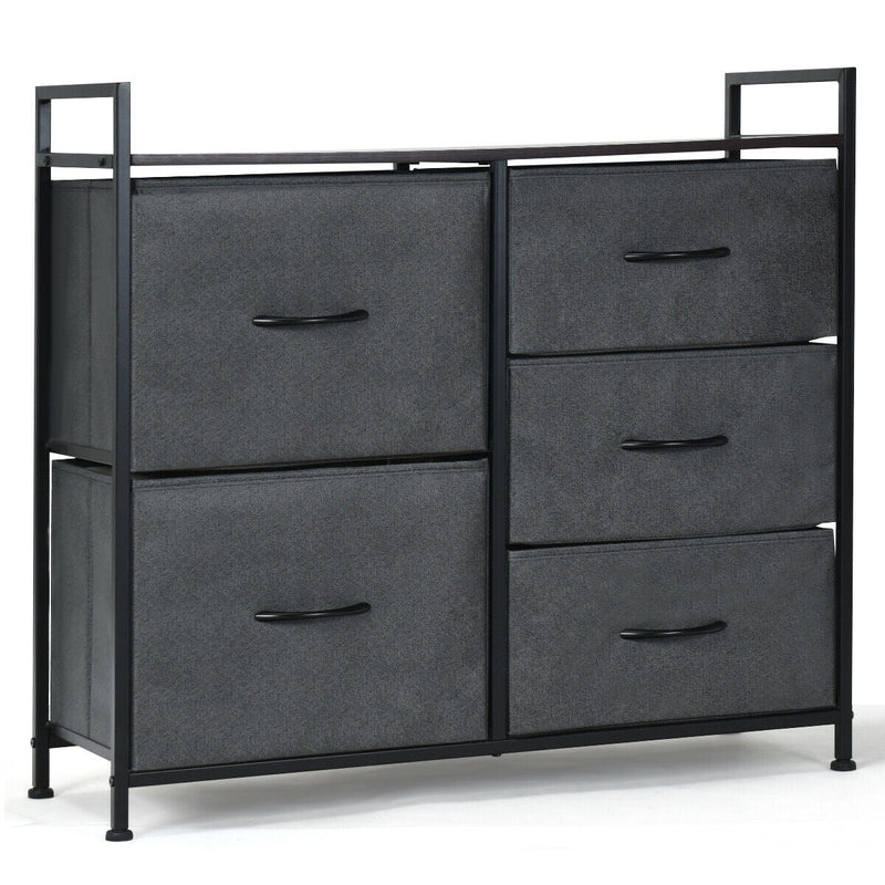 5 Dorm Room Unit Side Drawers Storage-Dark Gray - Relaxacare