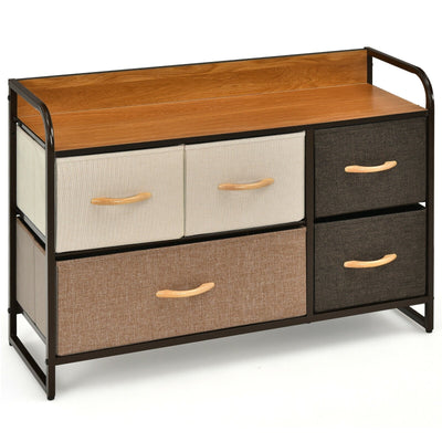 5-Drawer Dresser Storage Tower with Fold-able Fabric Drawers - Relaxacare