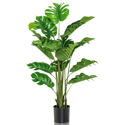 5 Feet Artificial Tree Faux Monstera Deliciosa Plant for Home Indoor and Outdoor - Relaxacare