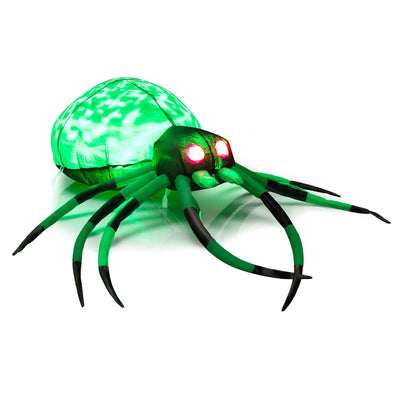 5 Feet Long Halloween Inflatable Creepy Spider with Cobweb and LEDs - Relaxacare