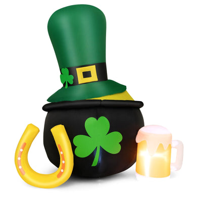 5 Feet St Patrick's Day Inflatable Decoration with Leprechaun Hat - Relaxacare