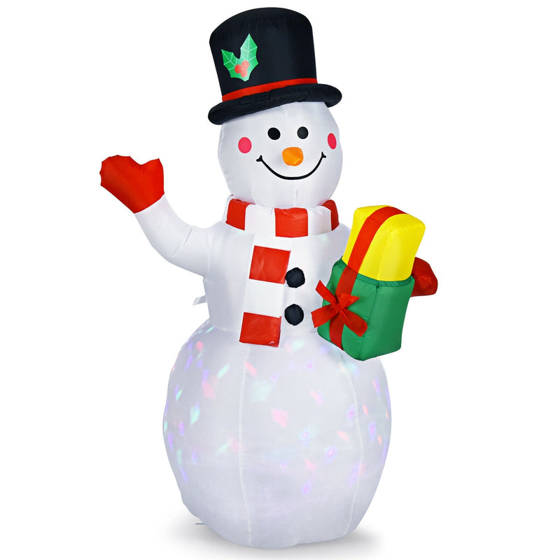 5 Feet Tall Snowman Inflatable with Built-in Colorful LED Lights - Relaxacare