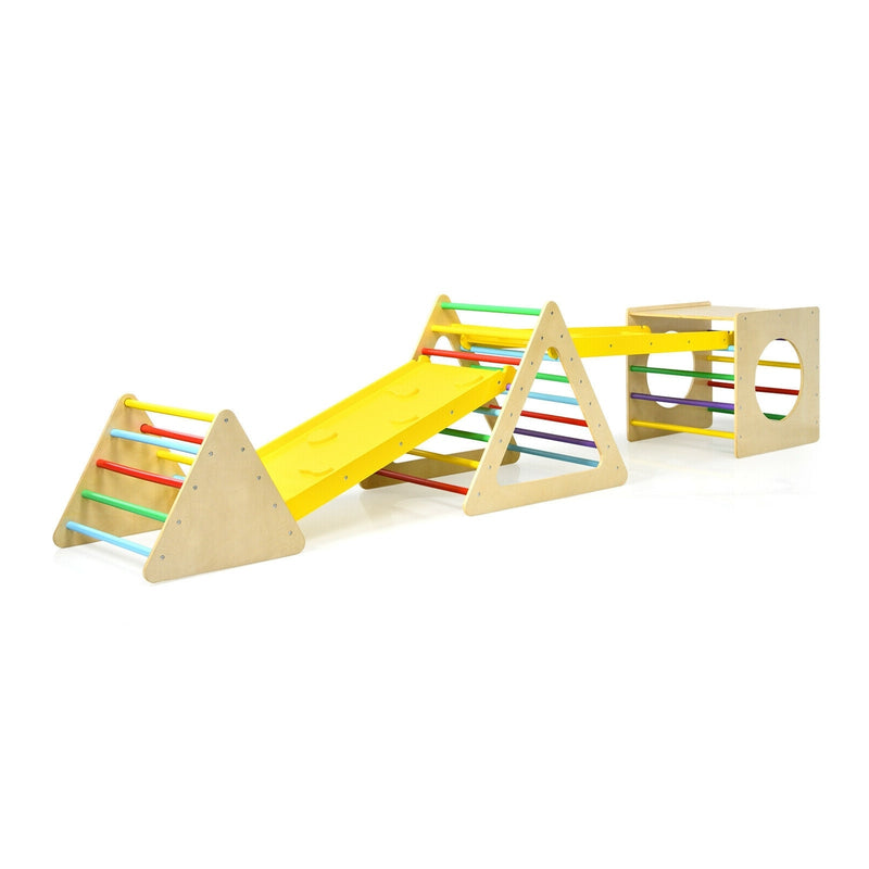5 in 1 Kids Triangle Climber Play Gym Set with 2 Ramps - Relaxacare
