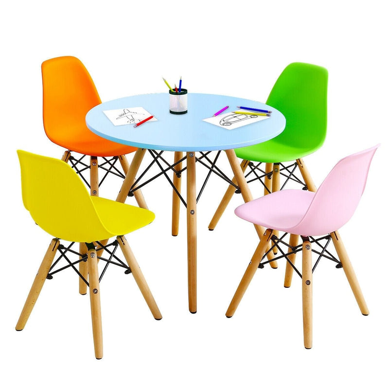 5 Piece Kids Colorful Set with 4 Armless Chairs - Relaxacare