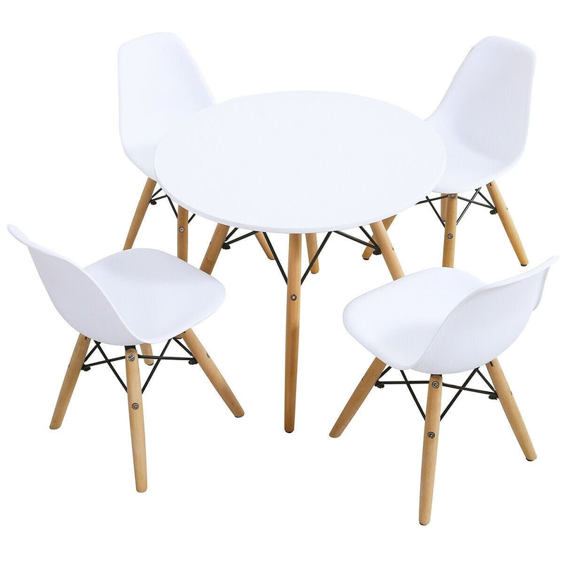 5 Piece Kids Mid-Century Modern Table Chairs Set - Relaxacare