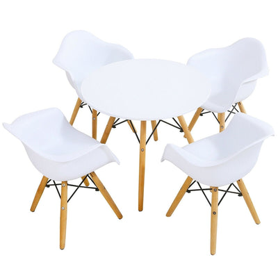 5 Piece Kids Modern Round Table Chair Set - Relaxacare