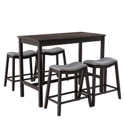 5 Pieces Dining Set with 4 Upholstered Stools - Relaxacare