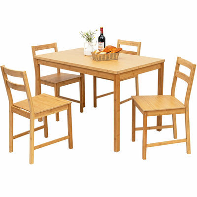 5 Pieces Dining Table Set with 4 Chairs-Natural - Relaxacare