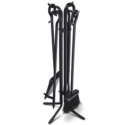 5 Pieces Fireplace Iron Standing Tools Set - Relaxacare