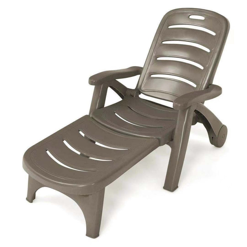 5 Position Adjustable Folding Lounger Chaise Chair on Wheels - Relaxacare