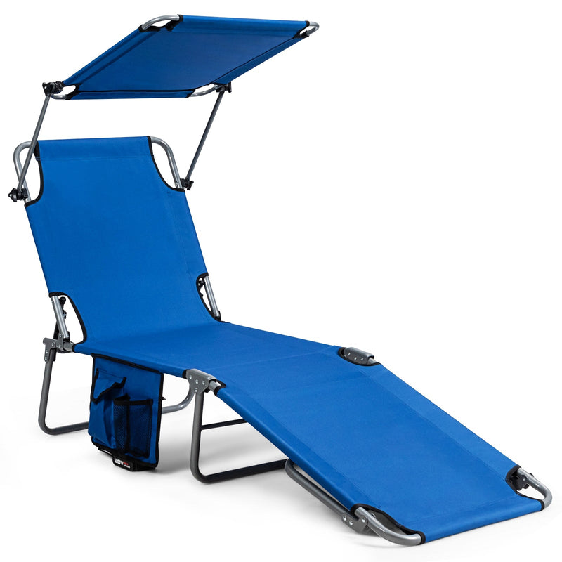 5-Position Adjustable Outdoor Recliner Chair with Canopy Shade - Relaxacare