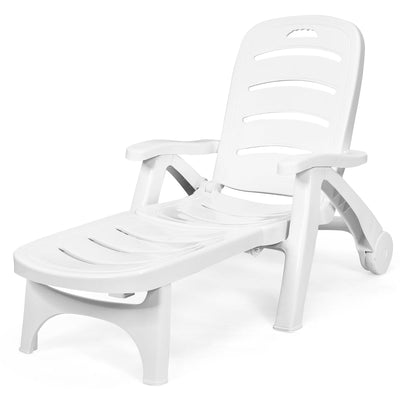 5 Position Adjustable Patio Recliner Chair with Wheels - Relaxacare