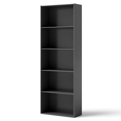 5-Shelf Storage Bookcase Modern Multi-Functional Display Cabinet Furniture-Black - Relaxacare