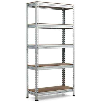 5-Tier Steel Shelving Unit Storage Shelves Heavy Duty Storage Rack-Silver - Relaxacare