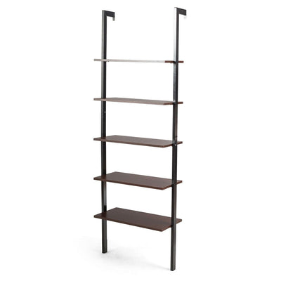 5-Tier Wood Look Ladder Shelf with Metal Frame for Home - Relaxacare