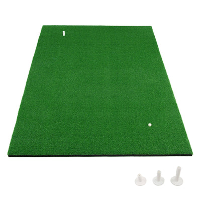 5 x 3 Feet Standard Real Feel Golf Practice Hitting Mat with Synthetic Turf and 3 Tees - Relaxacare