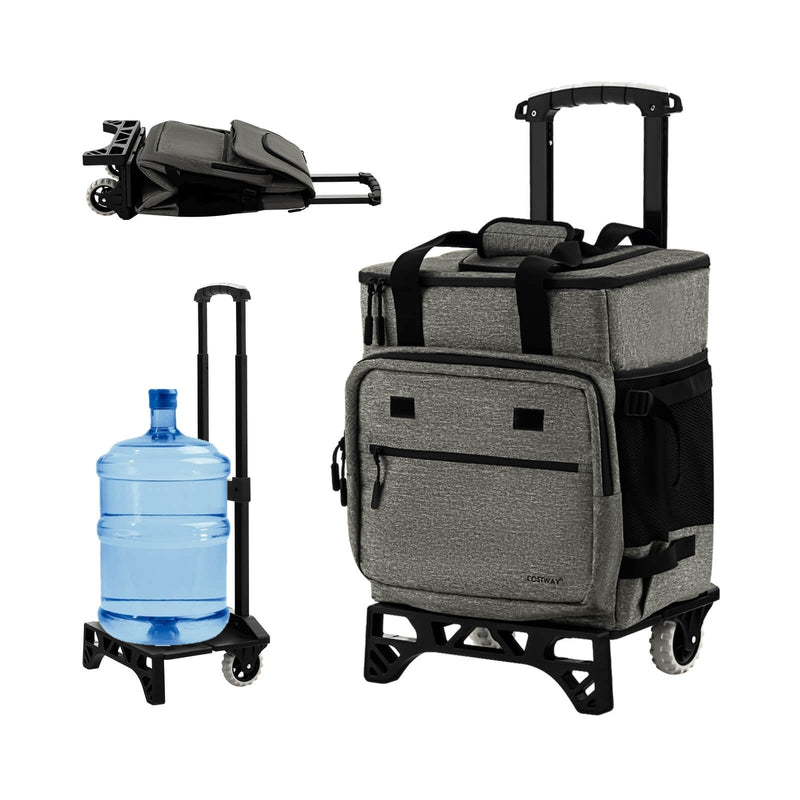 50-Can Large Leakproof Rolling Cooler with Detachable Bottom Plate - Relaxacare
