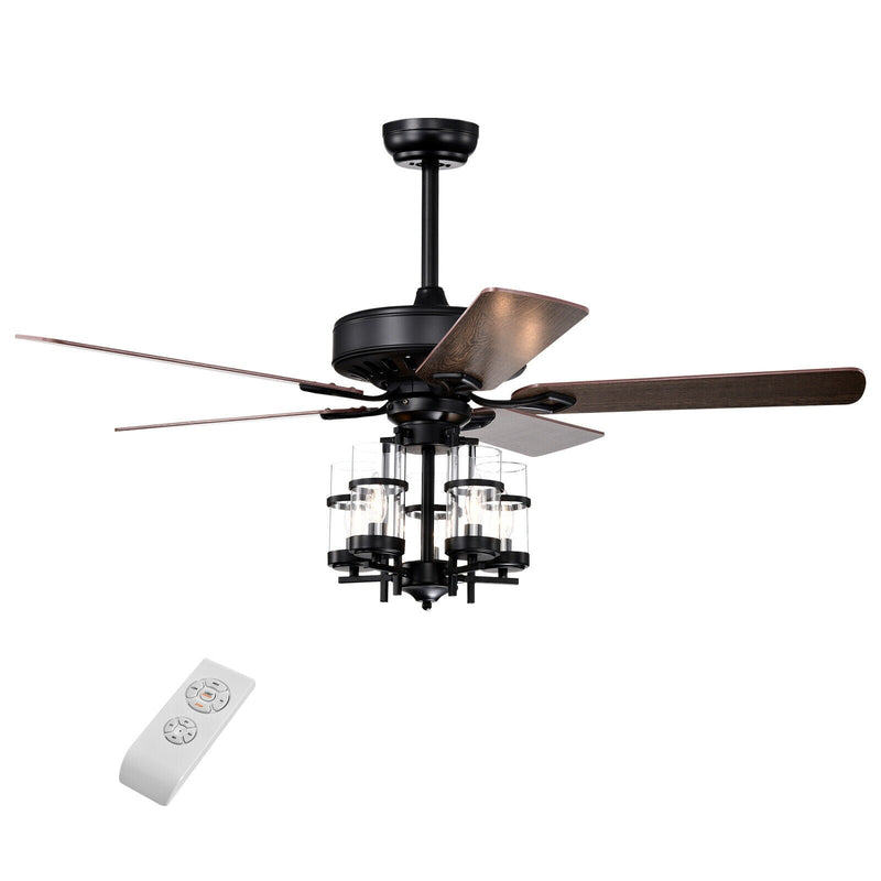 50 Inch Noiseless Ceiling Fan Light with Explosion-proof Glass Lampshades - Relaxacare