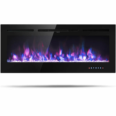 50 inch Recessed Electric Insert Wall Mounted Fireplace with Adjustable Brightness - Relaxacare