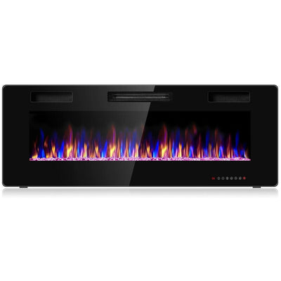 50-Inch Recessed Ultra Thin Wall Mounted Electric Fireplace with Timer - Relaxacare