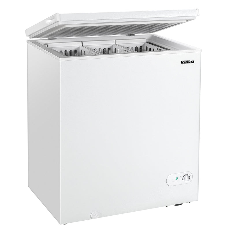Single Freezer 5.2 Cu.ft Chest Freezer Upright Single Door Refrigerator with 3 Basket