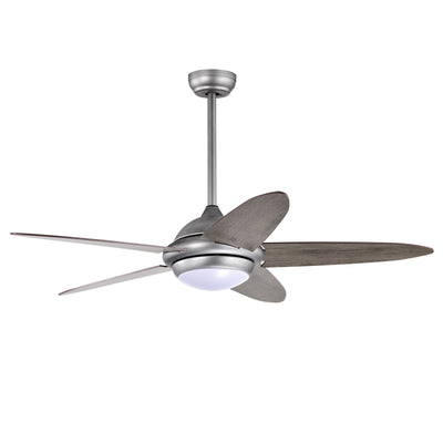 52 Inch Ceiling Fan with Lights and 3 Lighting Colors-Silver Gray - Relaxacare