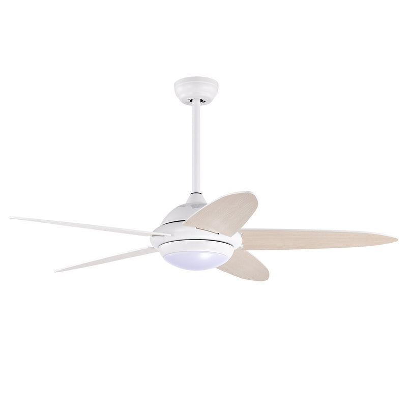 52 Inch Ceiling Fan with Lights and 3 Lighting Colors-White - Relaxacare