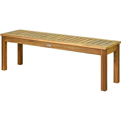 52 Inch Outdoor Acacia Wood Dining Bench Chair - Relaxacare