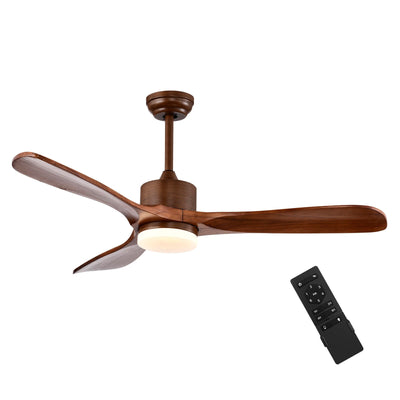 52 Inch Reversible Ceiling Fan with LED Light and Adjustable Temperature - Relaxacare