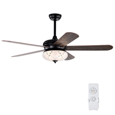 52 Inches Ceiling Fan with Remote Control-Walnut - Relaxacare