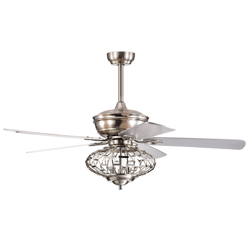 52 Inches Ceiling Fan with Wooden Blades and Remote Control - Relaxacare