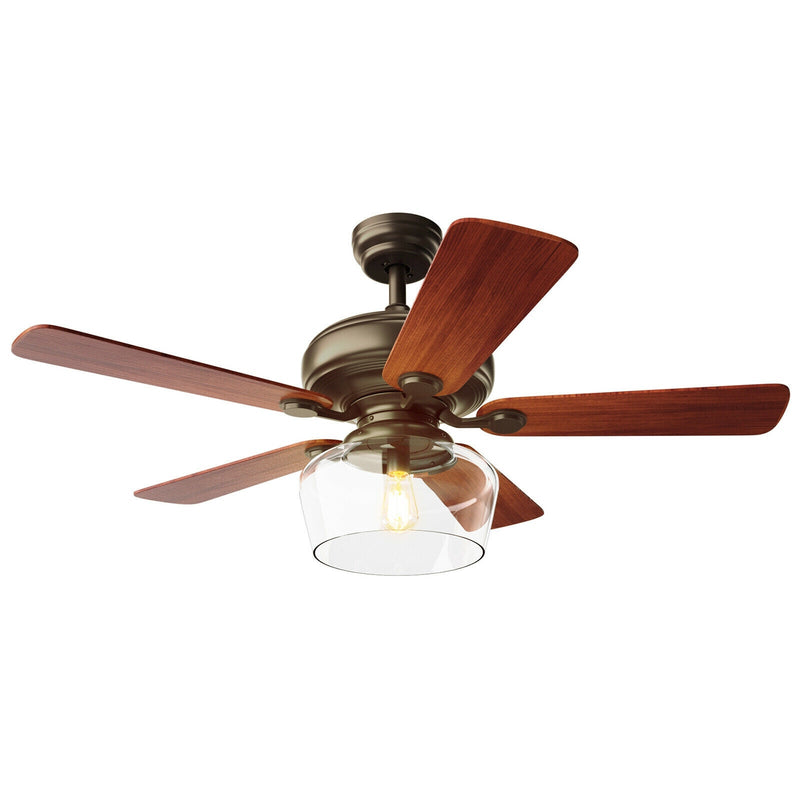 52" Vintage Ceiling Fan Light with Remote Control Reversible Blades - Relaxacare