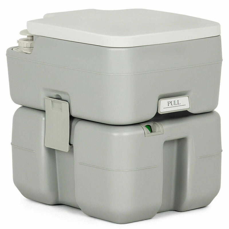 5.3 Gallon Portable Travel Toilet with Piston Pump Flush - Relaxacare