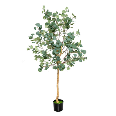5.5 Feet Artificial Eucalyptus Tree with 517 Silver Dollar Leaves - Relaxacare