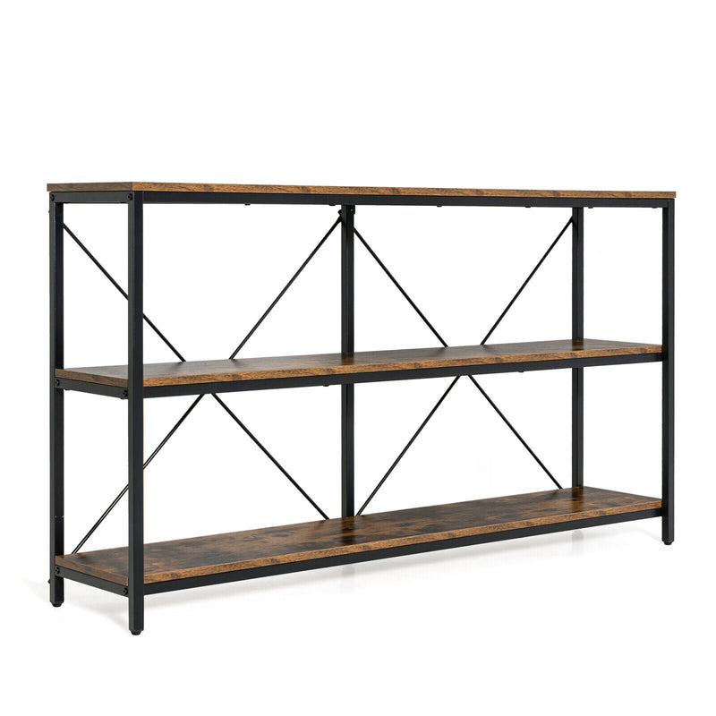 55 Inch 3-tier Console Table with Storage Shelves - Relaxacare