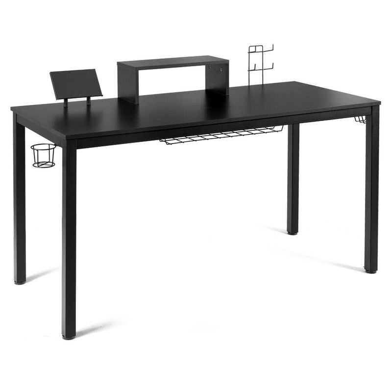 55 Inch Ergonomic Gaming Desk with Monitor Shelf - Relaxacare