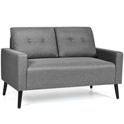 55 Inch Modern Loveseat Sofa with Cloth Cushion-Gray - Relaxacare