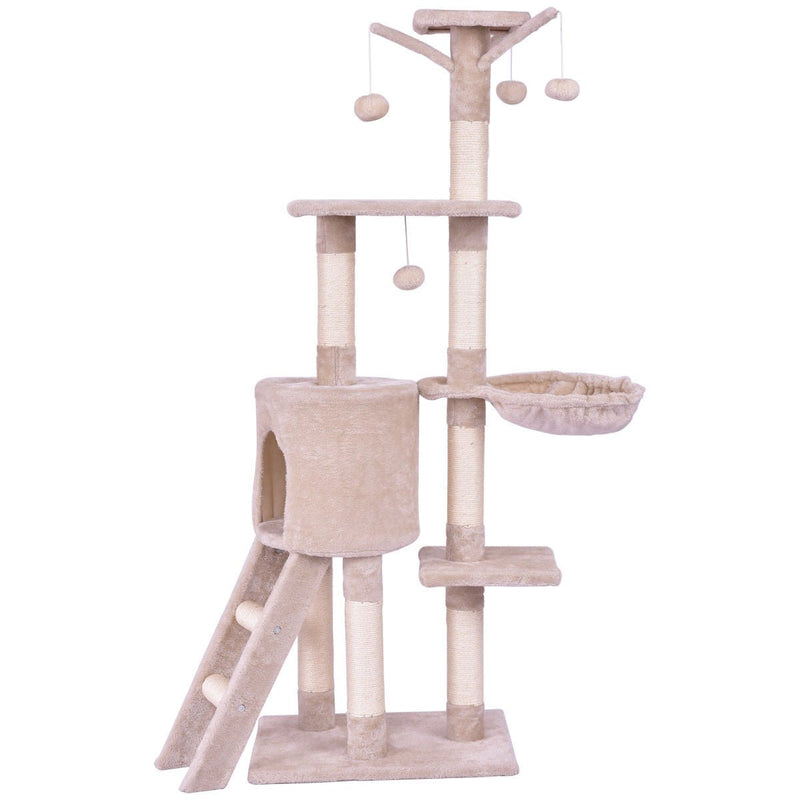 56 Inch Condo Scratching Posts Ladder Cat Play Tree - Relaxacare