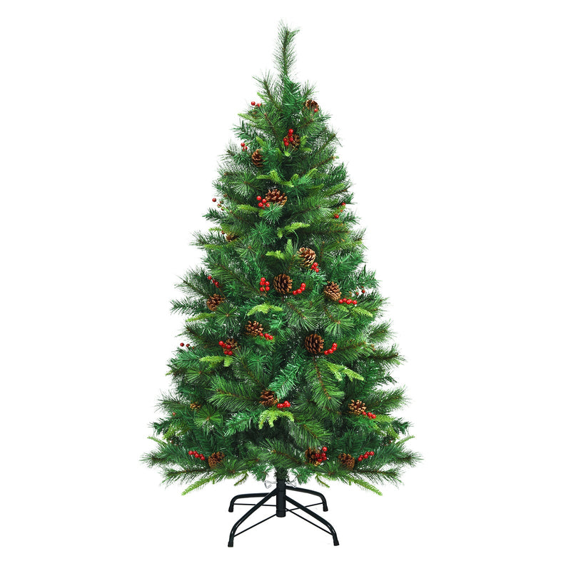 5/6/7 Feet Pre-lit Artificial Hinged Christmas Tree with LED Lights - Relaxacare