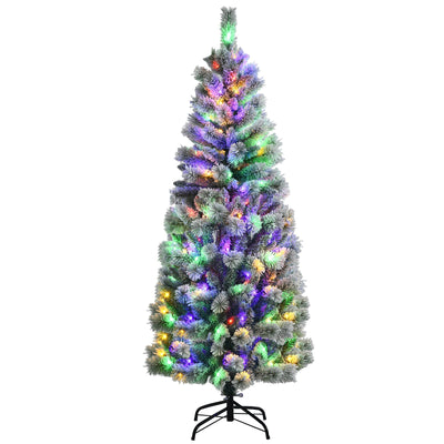 5/6/7.8/8 Feet Pre-lit Snow Flocked Christmas Tree with 9 Lighting Modes - Relaxacare