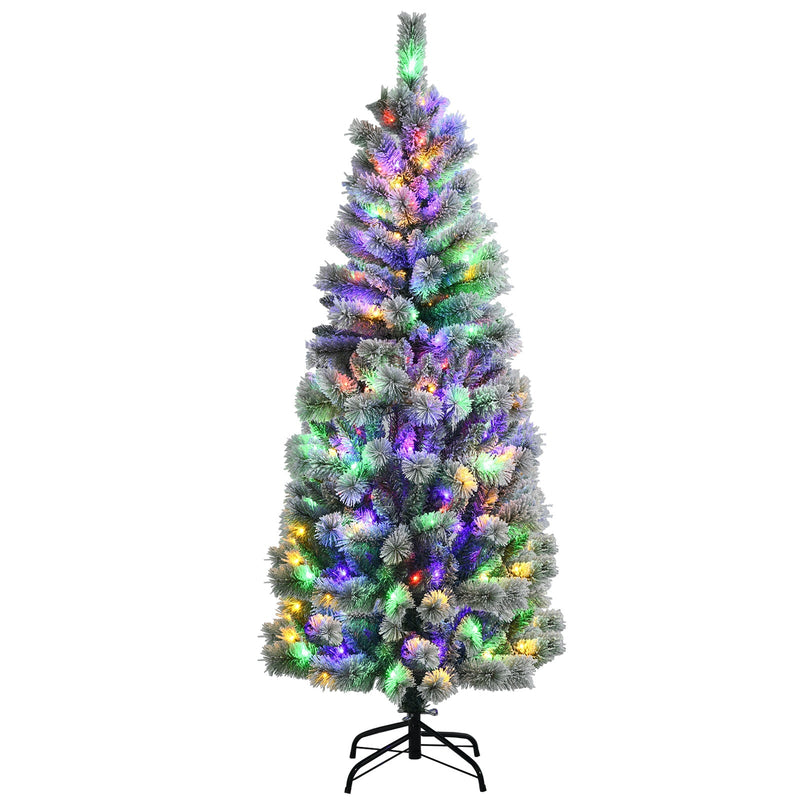 5/6/7.8/8 Feet Pre-lit Snow Flocked Christmas Tree with 9 Lighting Modes - Relaxacare