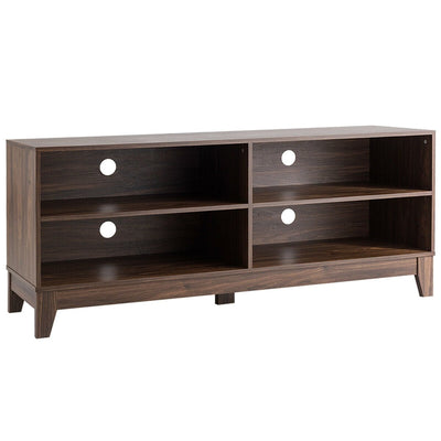 58 Inch Modern Entertainment Media Center Wood TV Stand-Walnut - Relaxacare