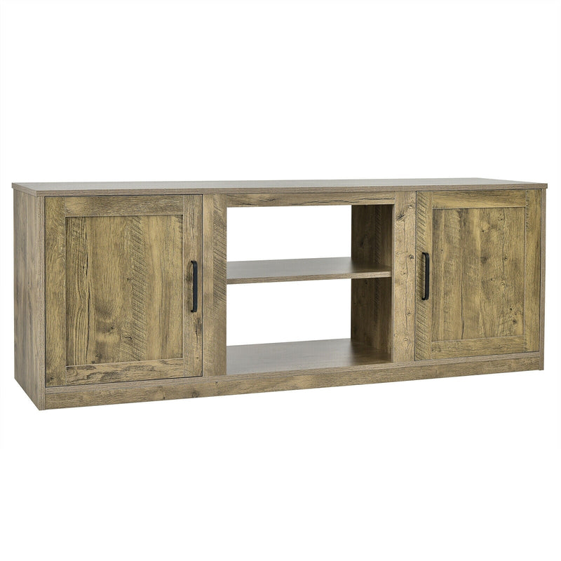 58 Inch TV Stand with 1500W Faux Fireplace for TVs up to 65 Inch-Natural - Relaxacare