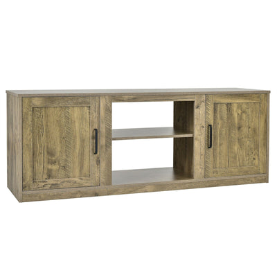 58 Inches TV Stand with 2 Cabinets for 65-Inch TV-Natural - Relaxacare