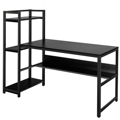 59-Inch Computer Desk Home Office Workstation with 4-Tier Storage Shelves - Relaxacare